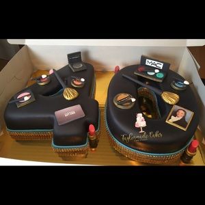 Number 4-0 Birthday MAC makeup cake